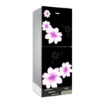 VISION Glass Door Bottom Mount Refrigerator RE-185 Liter Mirror White Purple - 988622 With Free Delivery